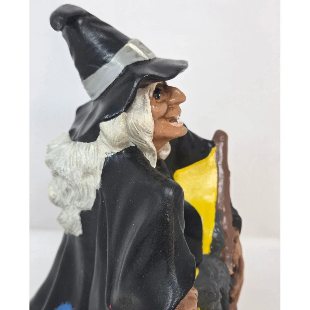 Byron Molds 1972 Vintage Ceramic Witch Jack-O-Lantern Cat Figurine 10in